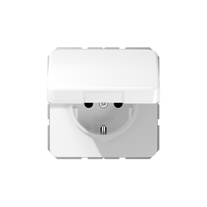 Розетка с/з с крышкой "Белый" CD