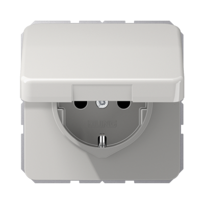 Розетка с/з с крышкой "Серый" CD