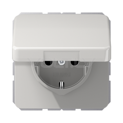 Розетка с/з с крышкой "Серый" CD