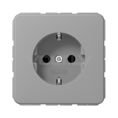 Розетка с/з "Тёмно-серый" CD