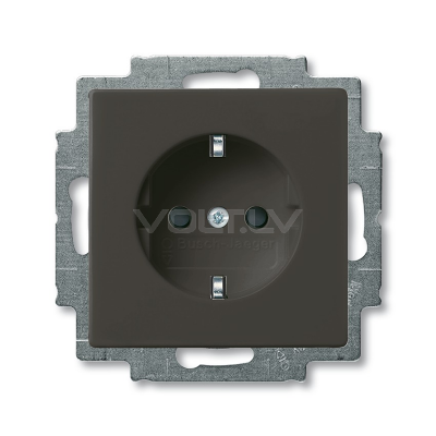 Розетка с/з с детской защитой "Château - Черный" Basic 55