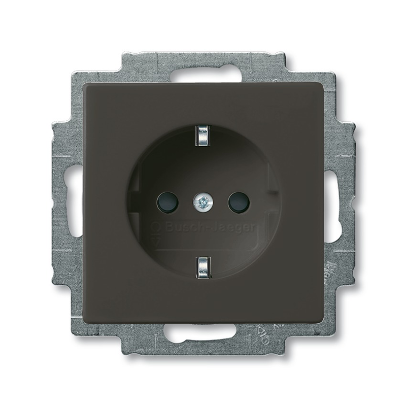 Розетка с/з с детской защитой "Château - Черный" Basic 55