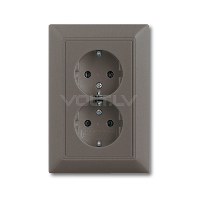 Розетка 1+1 с/з "Château - Черный" Basic 55