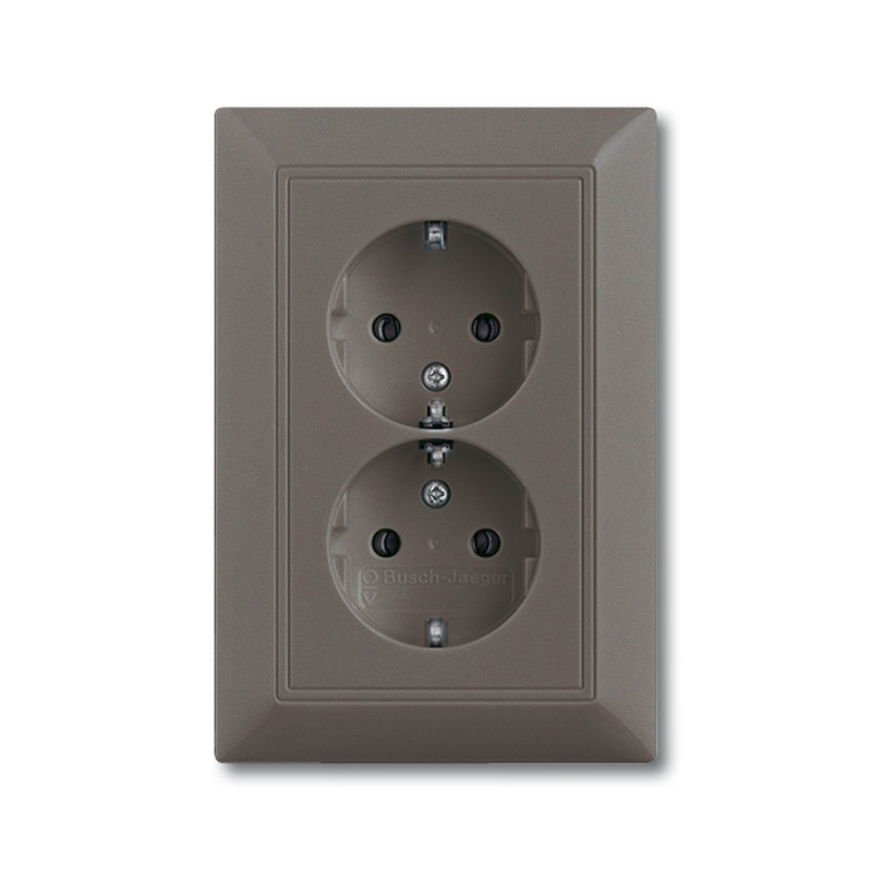 Розетка 1+1 с/з "Château - Черный" Basic 55