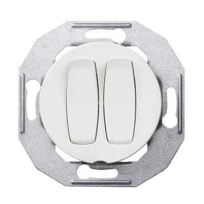 Переключатель 1+1 "Белый" Renova