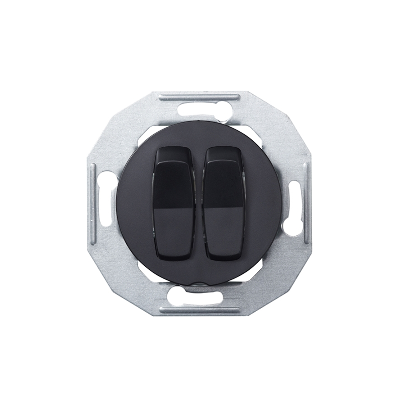 Выключатель 1+1 "Черный" Renova