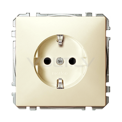 Розетка с/з с детской защитой "Бежевый" System Design