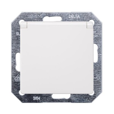 Розетка с/з с крышкой "Белый" Delta Line