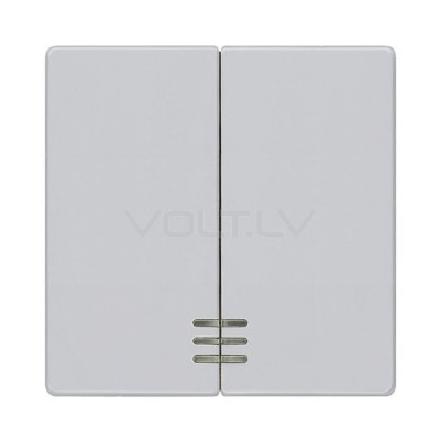 Taustiņš 1+1 Ar Lēcu "Alumīnijs" Delta Line