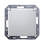 Розетка с/з с крышкой "Алюминий" Delta Line