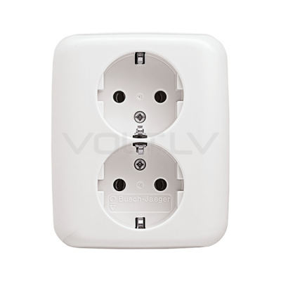 Розетка 1+1 с/з "Белый" Reflex SI