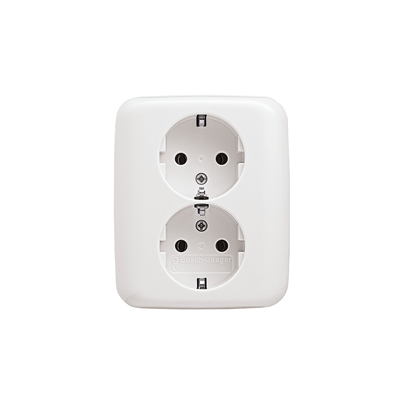 Розетка 1+1 с/з "Белый" Reflex SI