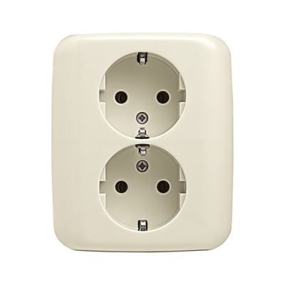 Розетка 1+1 с/з "Бежевый" Busch-Duro 2000® SI