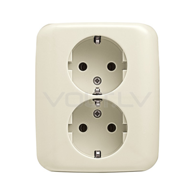 Розетка 1+1 с/з "Бежевый" Busch-Duro 2000® SI
