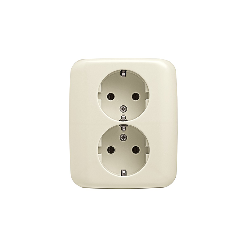 Розетка 1+1 с/з "Бежевый" Busch-Duro 2000® SI