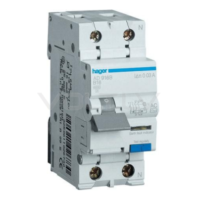 Kombinētais noplūdes automāts "2P C 10A 30mA"