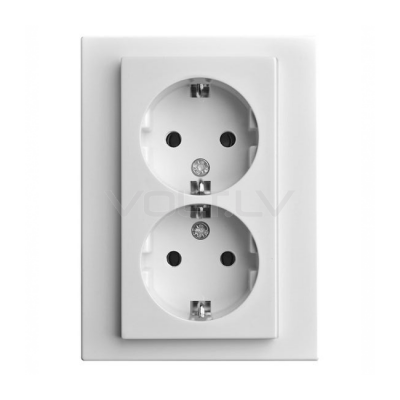 Розетка 1+1 с/з "Белый" Epsilon
