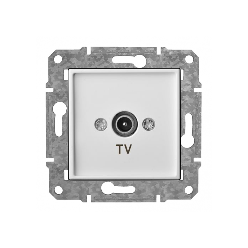 Розетка TV проходная "Белый" Epsilon