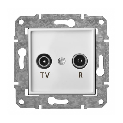 Розетка TV+R конечная "Белый" Epsilon