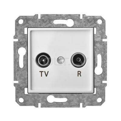 Розетка TV+R конечная "Белый" Epsilon