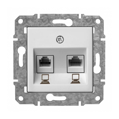 Rozete Internets 2xRJ45 Cat6 "Balts" Epsilon