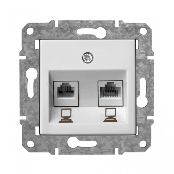 Rozete Internets 2xRJ45 Cat6 "Balts" Epsilon 