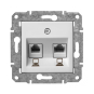 Rozete Internets 2xRJ45 Cat6 "Balts" Epsilon