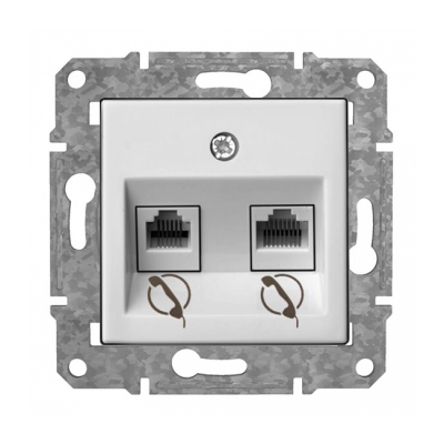 Rozete Telefons 2xRJ11 "Balts" Epsilon