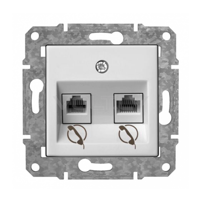 Розетка Телефонная 2xRJ11 "Белый" Epsilon