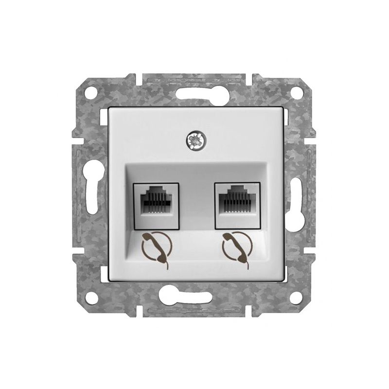 Розетка Телефонная 2xRJ11 "Белый" Epsilon