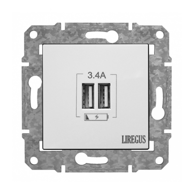 Розетка USB+USB "Белый" Epsilon