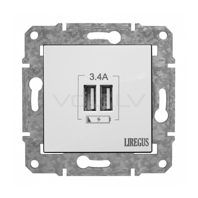 Розетка USB+USB "Белый" Epsilon