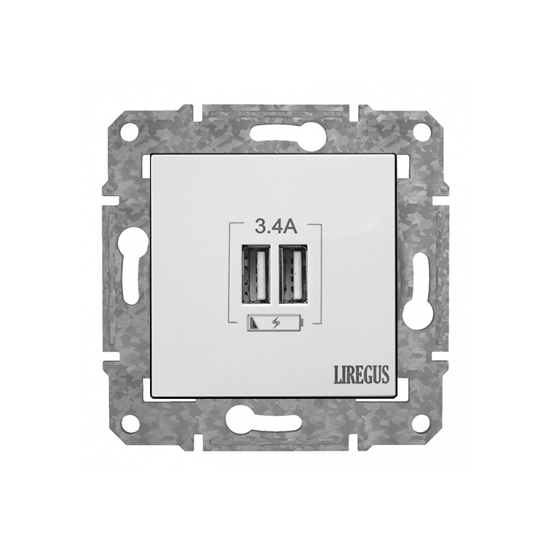 Розетка USB+USB "Белый" Epsilon