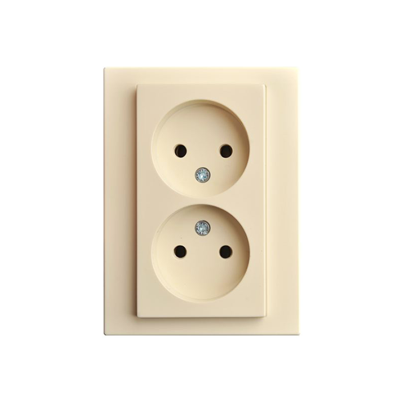 Розетка 1+1 б/з "Бежевый" Epsilon