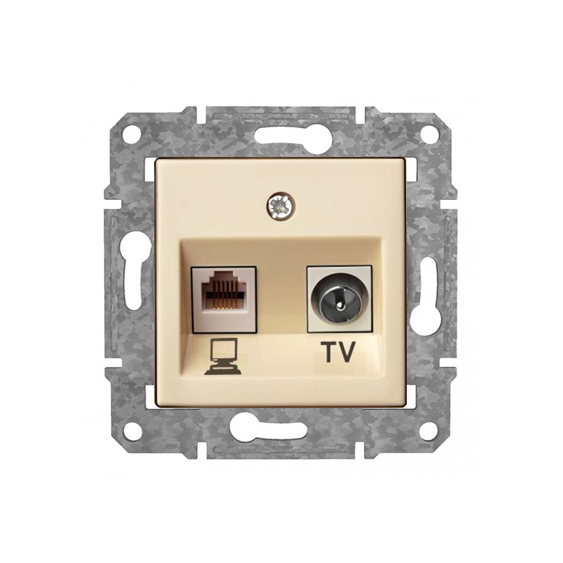 Розетка TV+Data "Бежевый" Epsilon