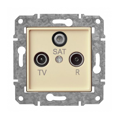 Розетка TV+R+SAT проходная "Бежевый" Epsilon