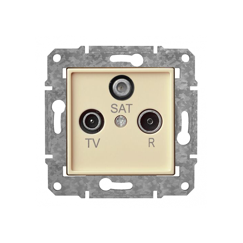 Розетка TV+R+SAT проходная "Бежевый" Epsilon