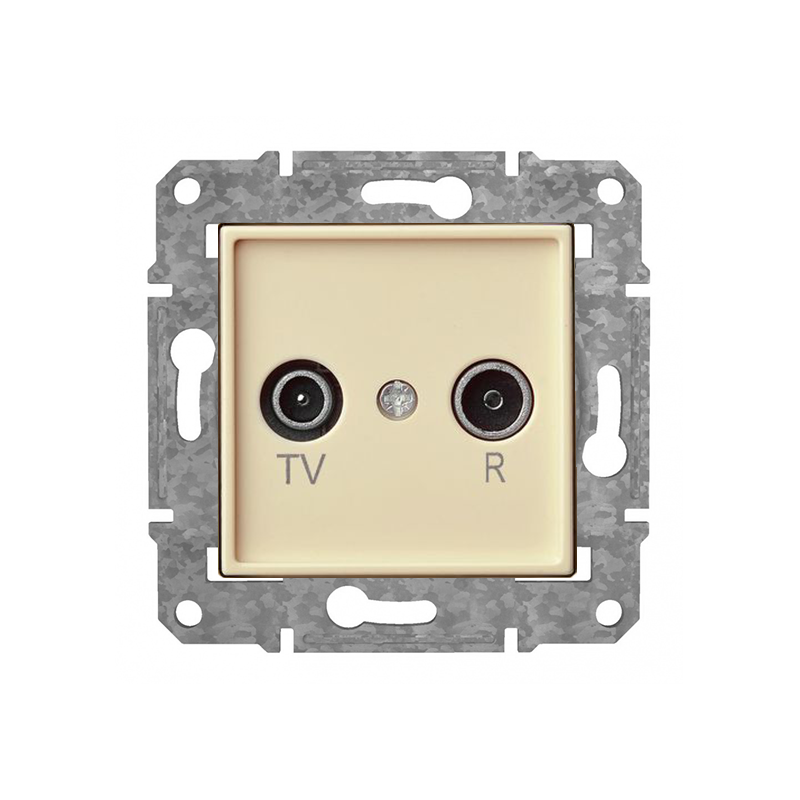 Розетка TV+R конечная "Бежевый" Epsilon