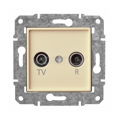 Розетка TV+R проходная "Бежевый" Epsilon