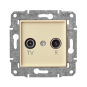 Розетка TV+R проходная "Бежевый" Epsilon