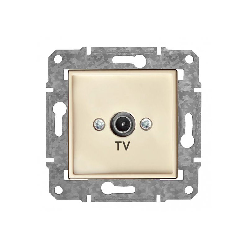 Розетка TV проходная "Бежевый" Epsilon