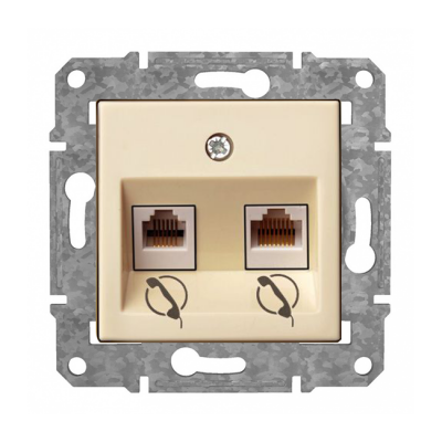 Розетка Телефонная 2xRJ11 "Бежевый" Epsilon