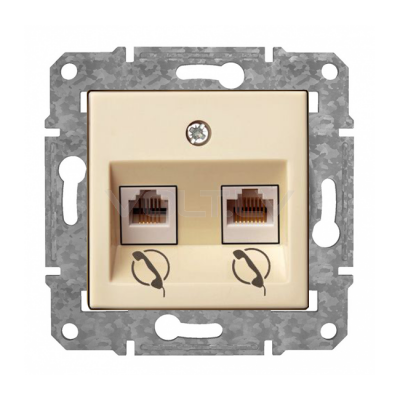 Rozete Telefons 2xRJ11 "Bēšs" Epsilon