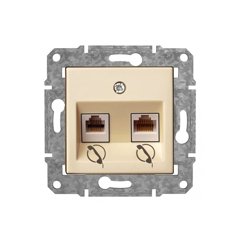 Rozete Telefons 2xRJ11 "Bēšs" Epsilon