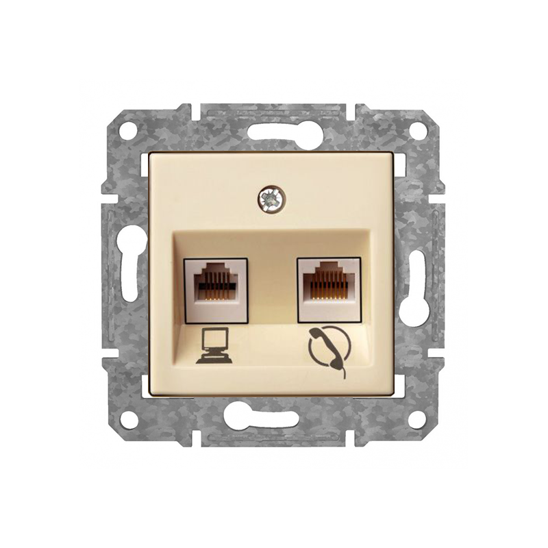 Rozete RJ11 Cat3 X RJ45 Cat6 "Bēšs" Epsilon