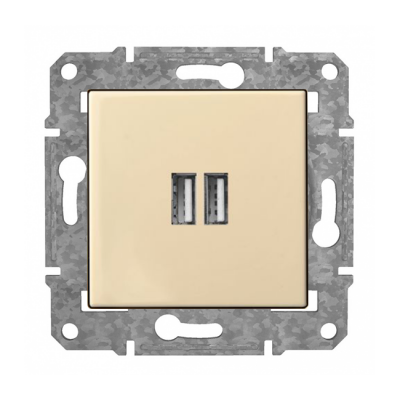 Розетка USB+USB "Бежевый" Epsilon