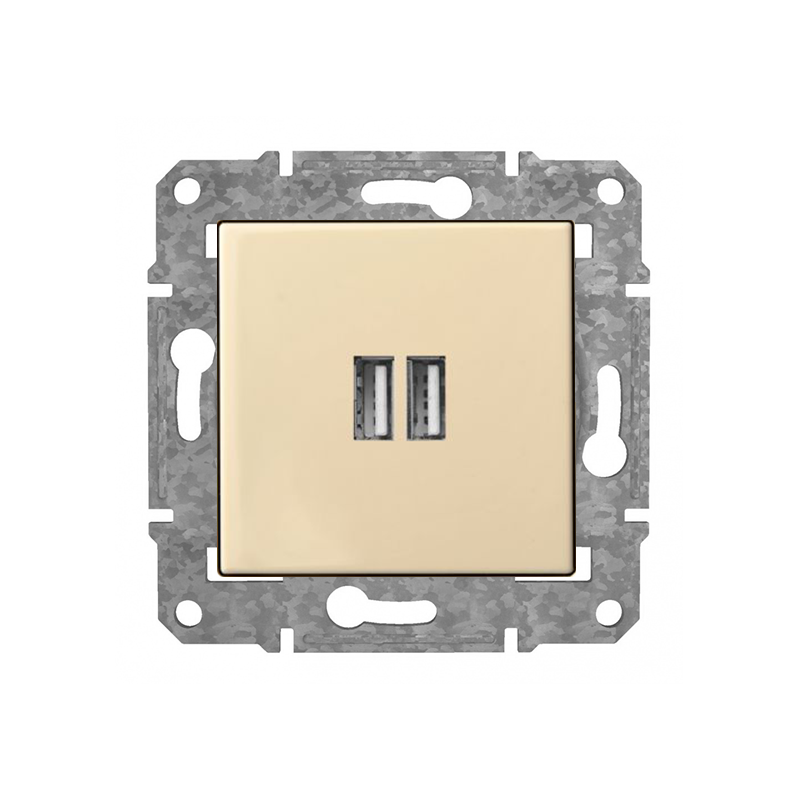 Rozete USB+USB "Bēšs" Epsilon