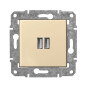 Розетка USB+USB "Бежевый" Epsilon