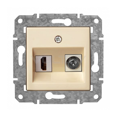 Розетка HDMI+TV "Бежевый" Epsilon