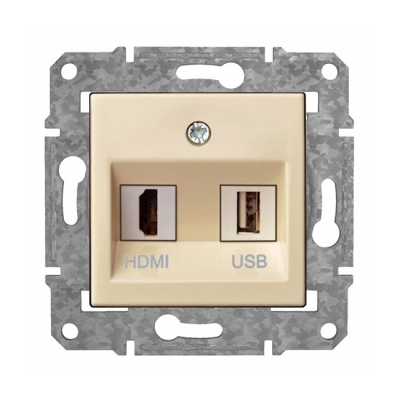 Розетка HDMI+USB "Бежевый" Epsilon